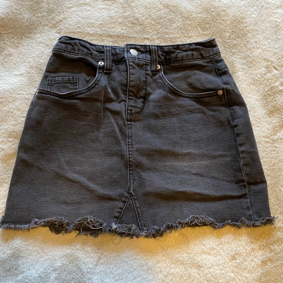 Target Wild Fable Women’s Black Raw Hem Denim Skirt - Picture 1 of 3